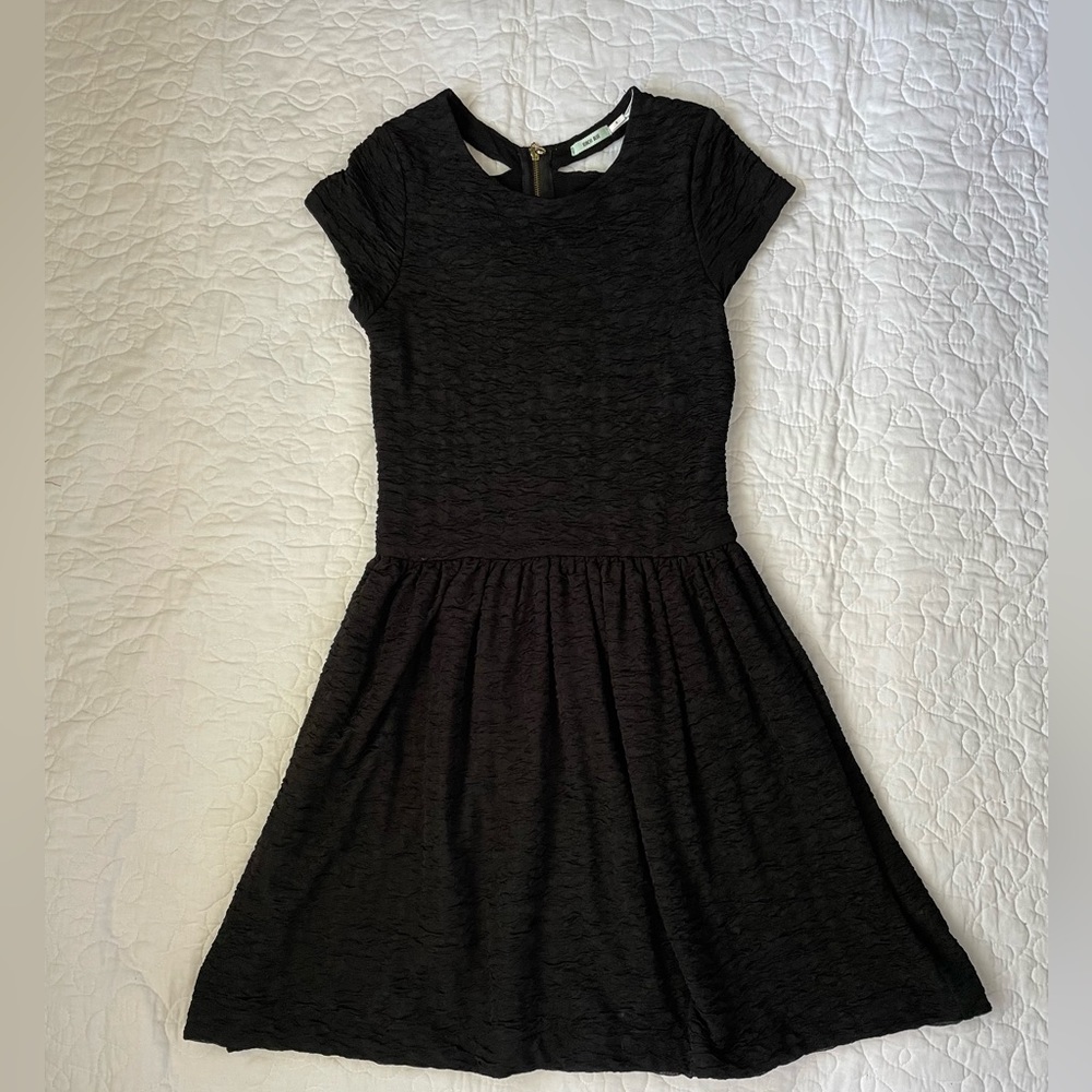 Kimchi Blue Black Crinkle Dress with Cut Outs